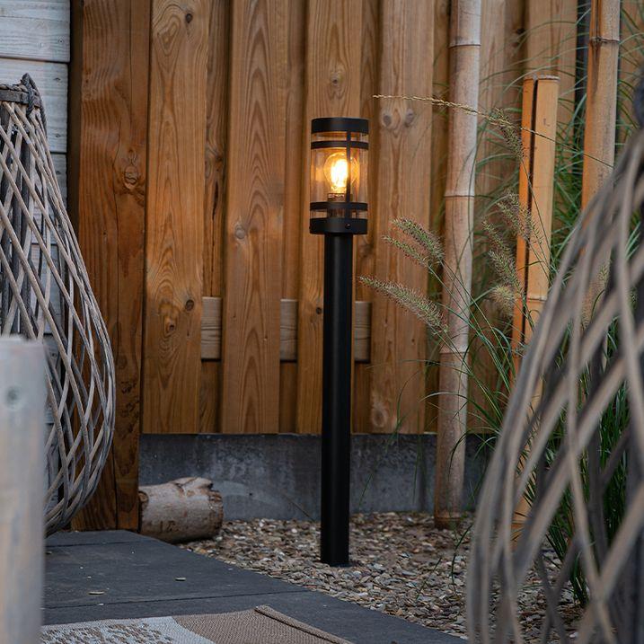 qazqa Moderne buitenlamp zwart 80 cm IP44 - Gleam