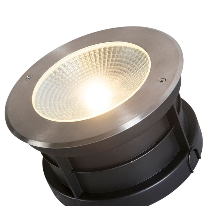 Qazqa Moderne Grondspot Staal Incl. LED 20W - Bridge