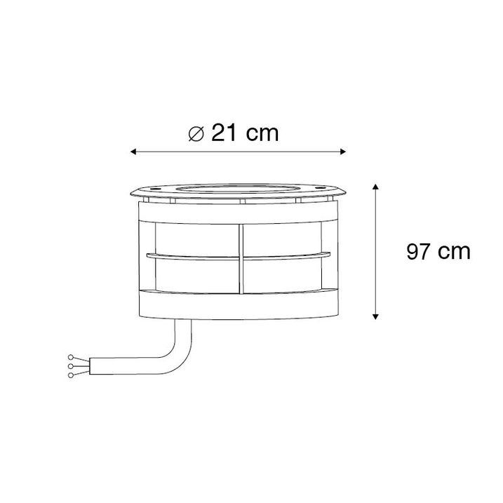 Qazqa Moderne Grondspot Staal Incl. LED 20W - Bridge