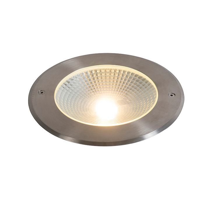 qazqa Moderne grondspot staal incl. LED 20W - Bridge