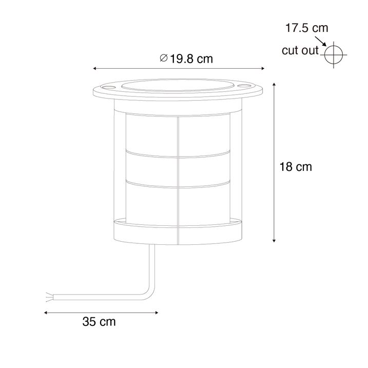 Qazqa Moderne Grondspot Zwart 3-lichts IP65 - Tribus