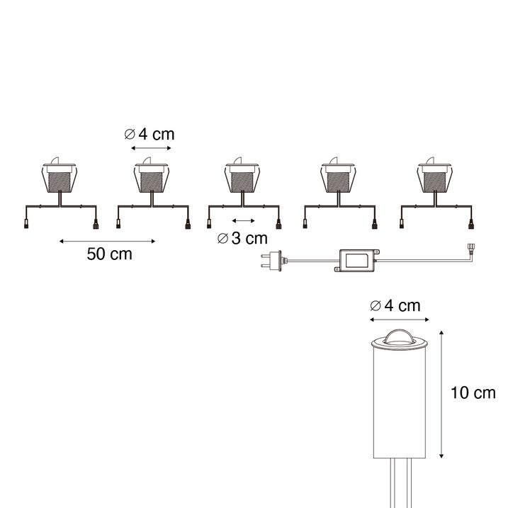 Qazqa Moderne Grondspot Zwart Incl. LED IP67 - Linsey