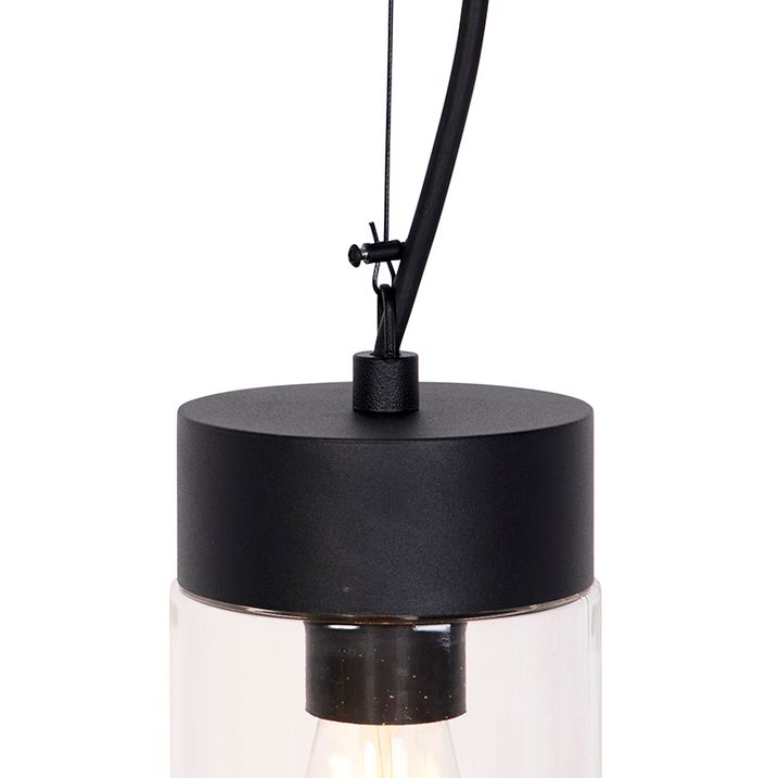 Qazqa Moderne Hanglamp Zwart Met Glas IP44 - Jarra