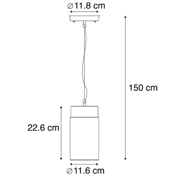 Qazqa Moderne Hanglamp Zwart Met Glas IP44 - Jarra