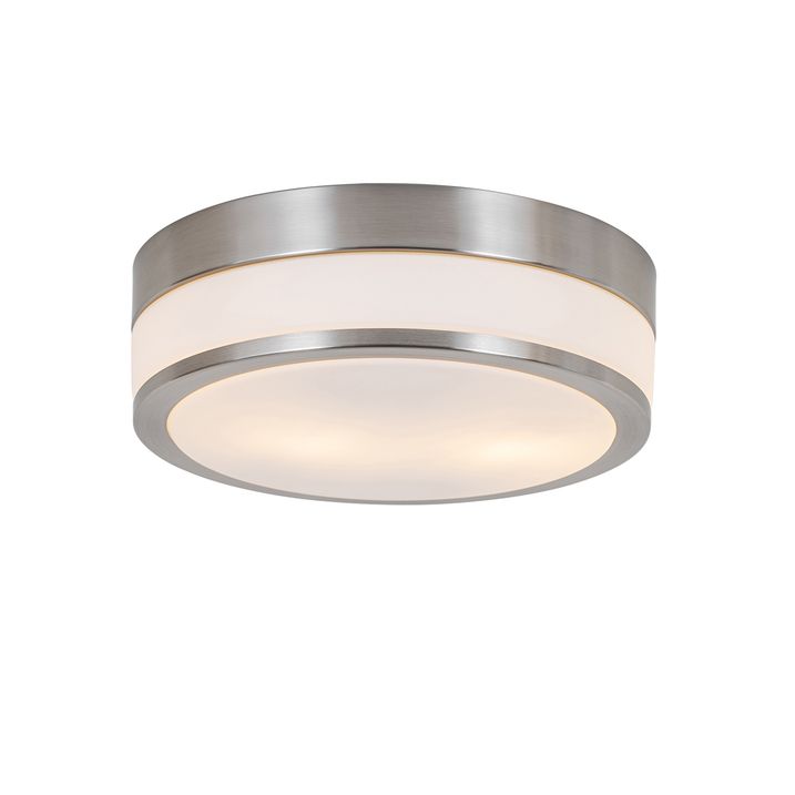 qazqa Moderne plafondlamp staal 28 cm IP44 - Flavi