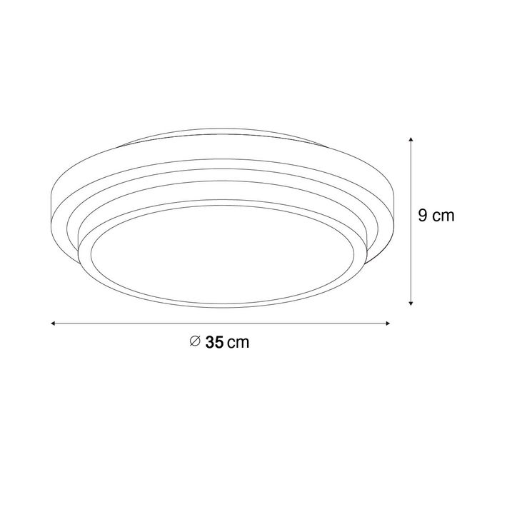 Qazqa Moderne Plafondlamp Wit 35 Cm IP44 - Walden