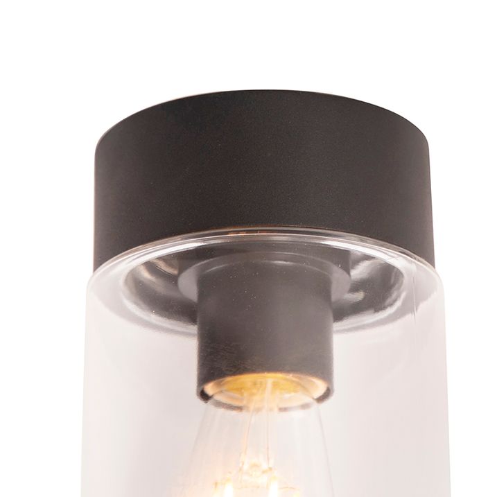 Qazqa Moderne Plafondlamp Zwart 22 6 Cm IP44 - Jarra