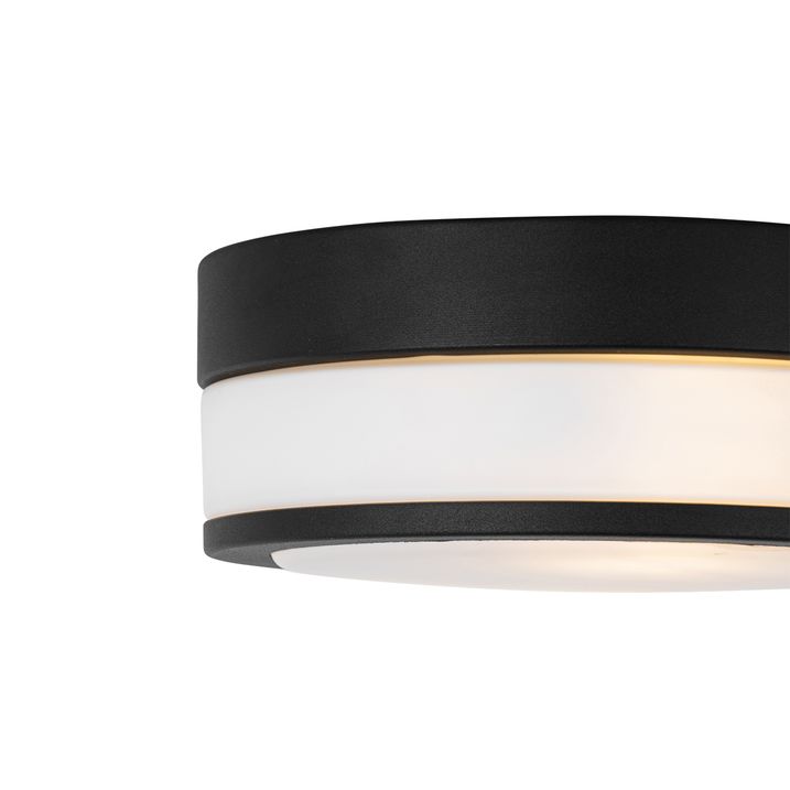 Qazqa Moderne Plafondlamp Zwart 23 Cm IP44 - Flavi