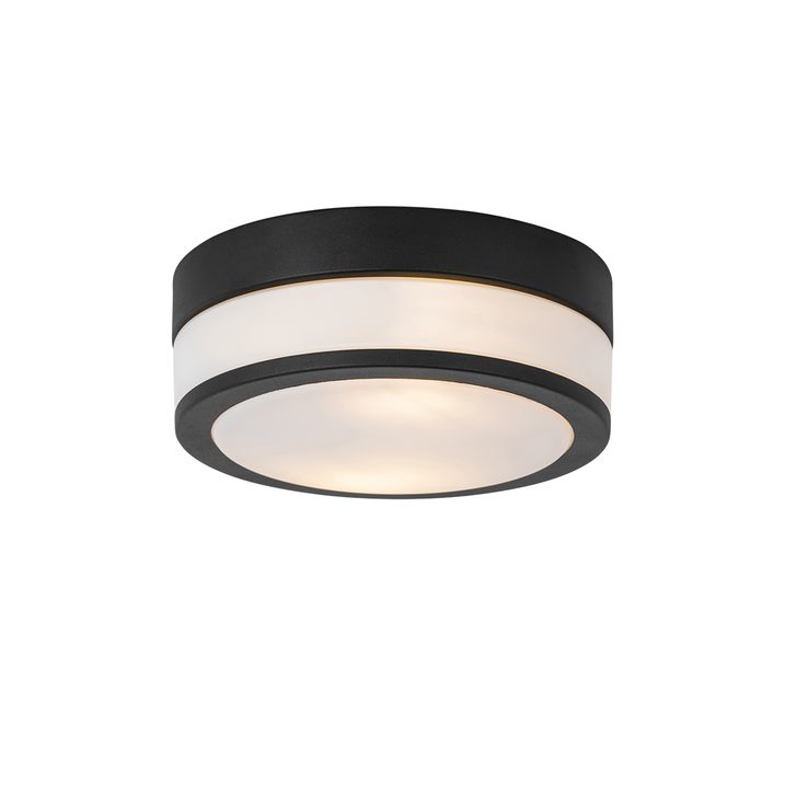 qazqa Moderne plafondlamp zwart 23 cm IP44 - Flavi