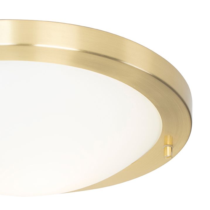 Qazqa Moderne Plafonnière Goud 31 Cm IP44 - Yuma