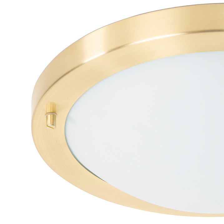 Qazqa Moderne Plafonnière Goud 31 Cm IP44 - Yuma