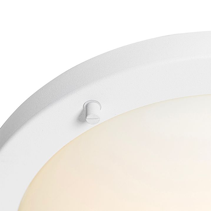 Qazqa Moderne Plafonnière Wit 31 Cm IP44 - Yuma