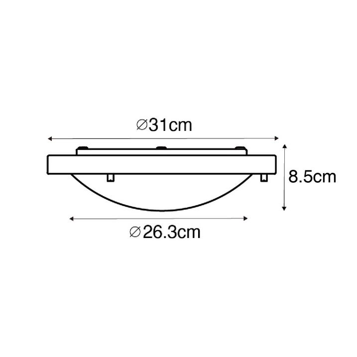 Qazqa Moderne Plafonnière Wit 31 Cm IP44 - Yuma