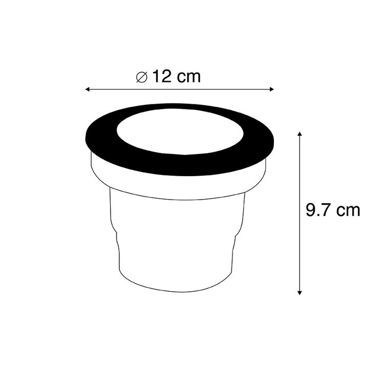 Qazqa Moderne Ronde Buitengrondspot Zwart - Ceci