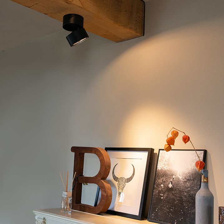 qazqa Moderne spot zwart rond verstelbaar - Go Nine