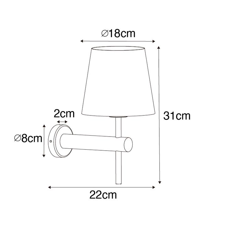 Qazqa Moderne Wandlamp Brons Met Witte Kap - Pluk