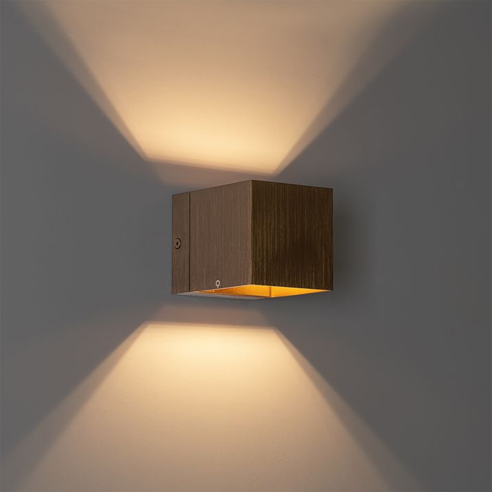 Qazqa Moderne Wandlamp Donkerbrons - Transfer
