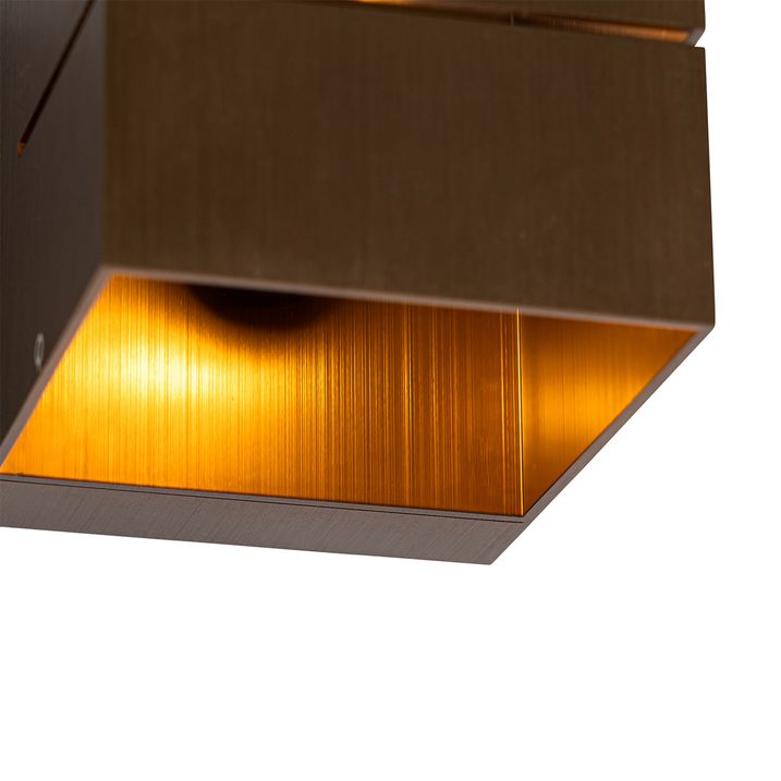 Qazqa Moderne Wandlamp Donkerbrons - Transfer Groove