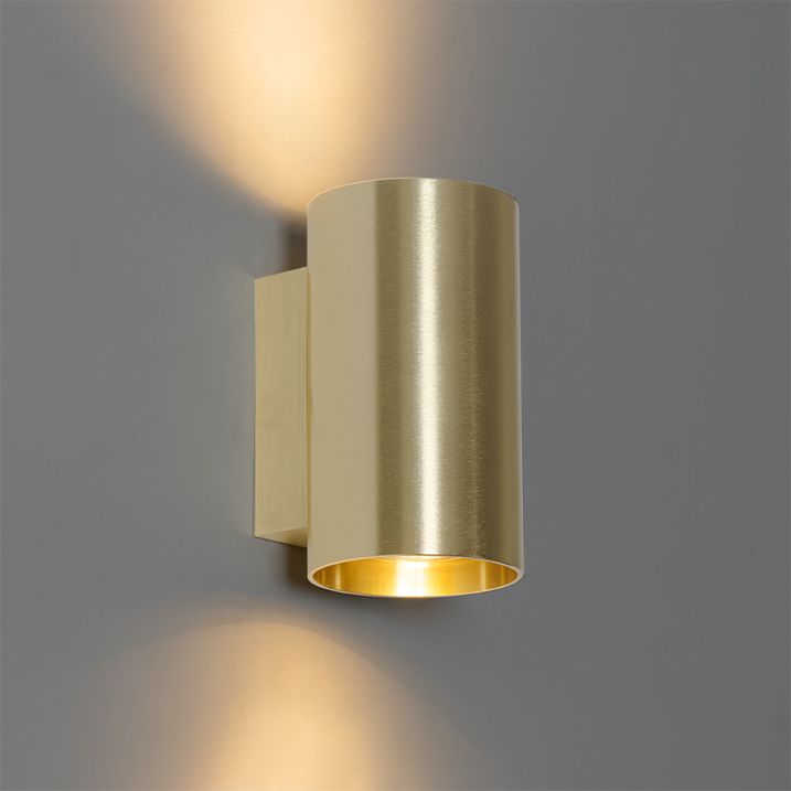 Qazqa Moderne Wandlamp Goud Rond 2-lichts - Sandy