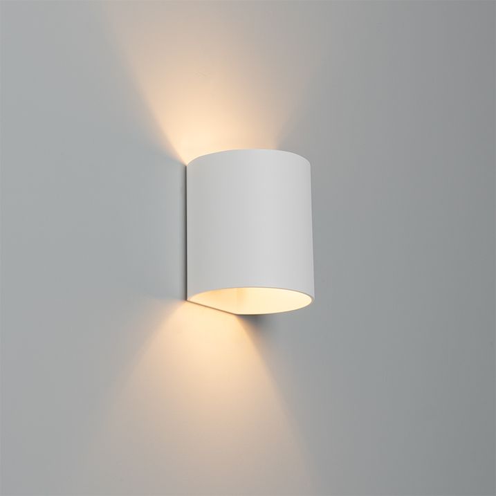 qazqa Moderne wandlamp wit met lichteffect - Sabbio