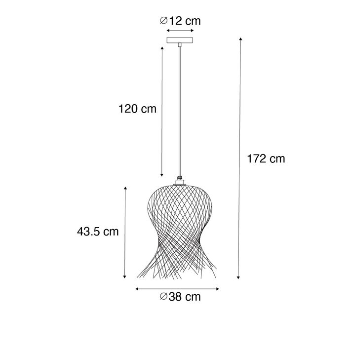 Qazqa Oosterse Buiten Hanglamp Bamboe IP44 - Carlos
