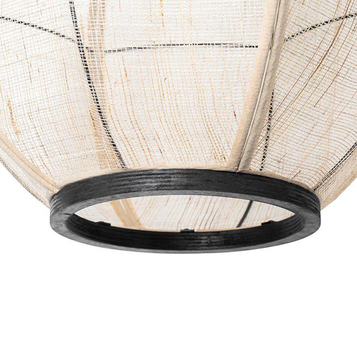 Qazqa Oosterse Hanglamp Bruin Stof 46 Cm - Rob