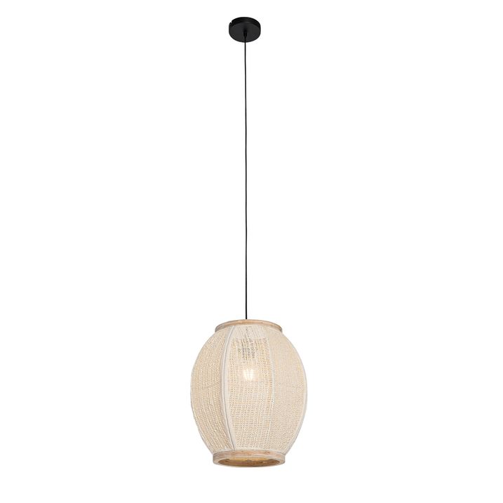 Qazqa Oosterse Hanglamp Naturel Stof 35 Cm - Rob