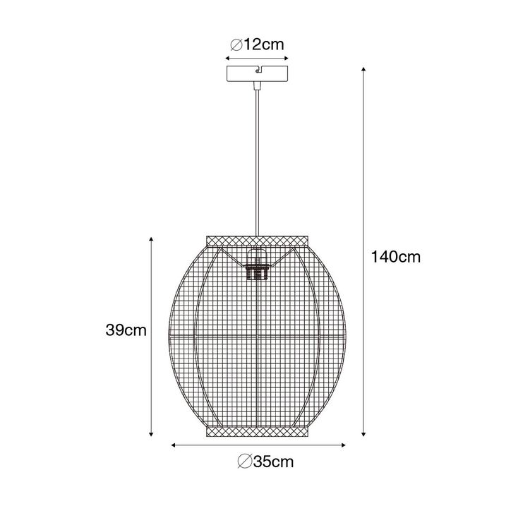 Qazqa Oosterse Hanglamp Naturel Stof 35 Cm - Rob