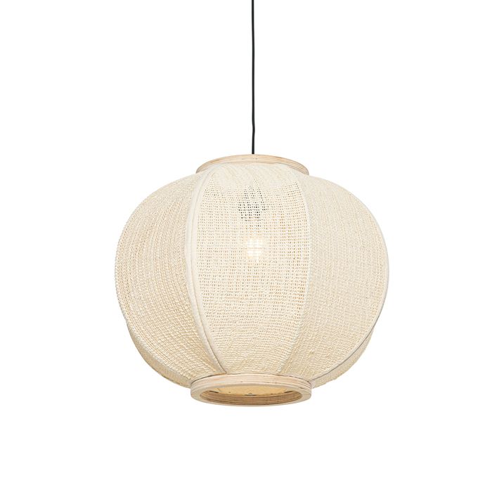 Qazqa Oosterse Hanglamp Naturel Stof 48 Cm - Rob