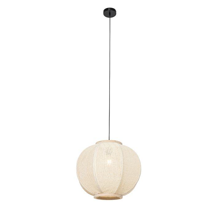 Qazqa Oosterse Hanglamp Naturel Stof 48 Cm - Rob
