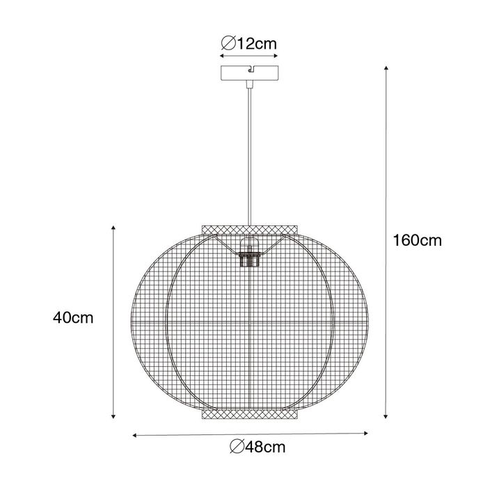 Qazqa Oosterse Hanglamp Naturel Stof 48 Cm - Rob