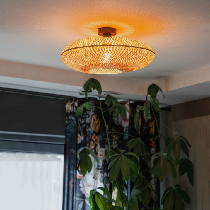 qazqa Oosterse plafondlamp bamboe 50 cm - Ostrava