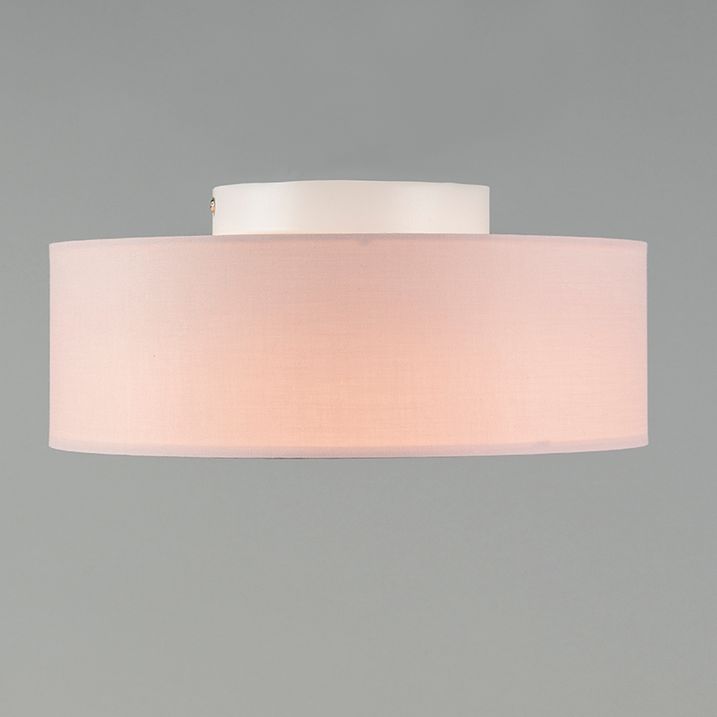 Qazqa Plafondlamp Roze 30 Cm Incl. LED - Drum LED