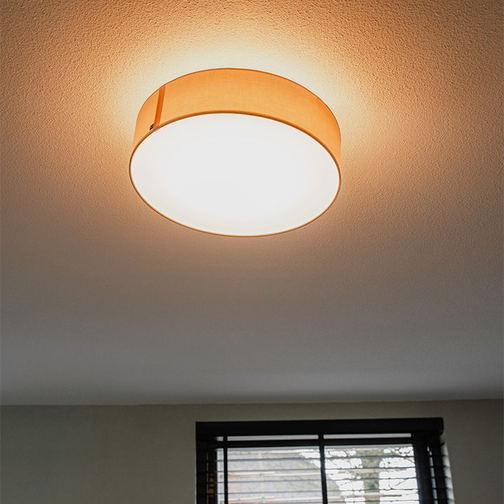 qazqa Plafondlamp roze 40 cm incl. LED - Drum LED