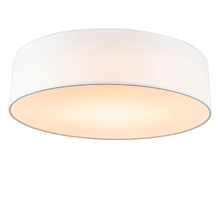 Qazqa Plafondlamp Wit 40 Cm Incl. LED - Drum LED