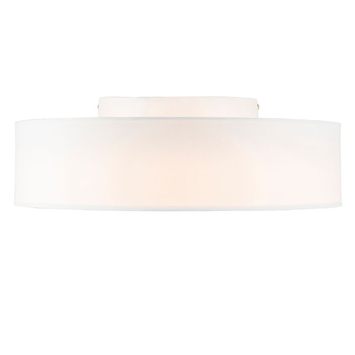 Qazqa Plafondlamp Wit 40 Cm Incl. LED - Drum LED