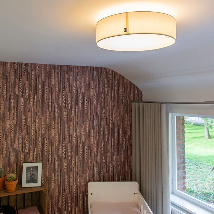 qazqa Plafondlamp wit 40 cm incl. LED - Drum LED