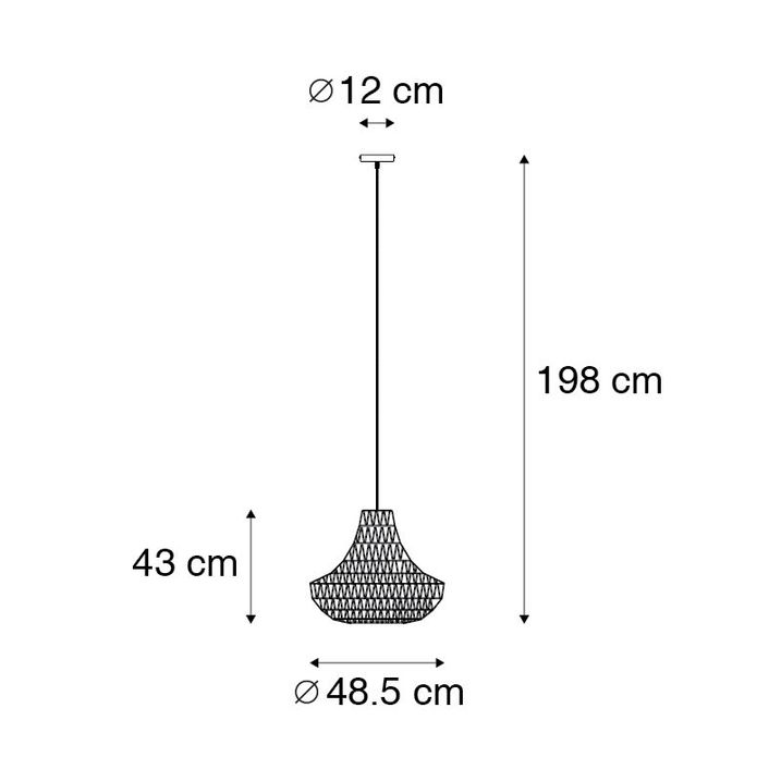 Qazqa Retro Hanglamp Wit 50 Cm - Lina Cono 50