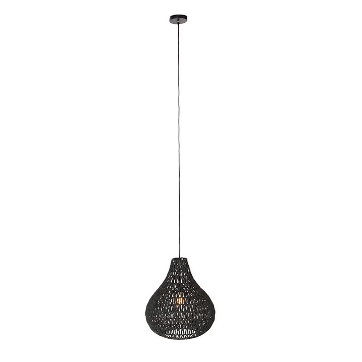 Qazqa Retro Hanglamp Zwart 45 Cm - Lina Drop