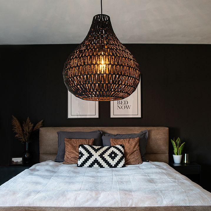 qazqa Retro hanglamp zwart 45 cm - Lina Drop