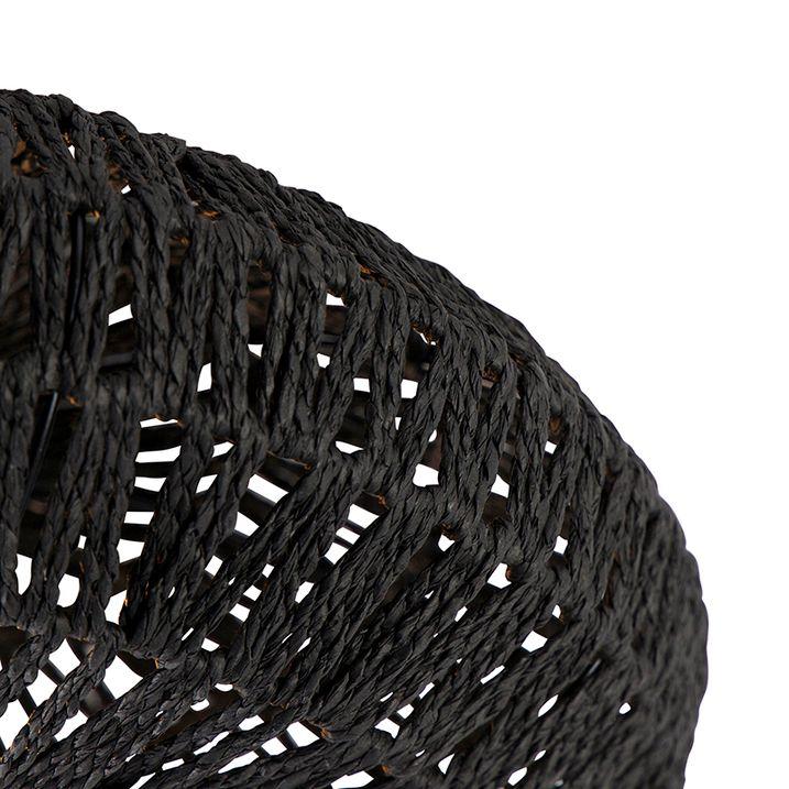 Qazqa Retro Plafondlamp Zwart Touw 50cm - Lina