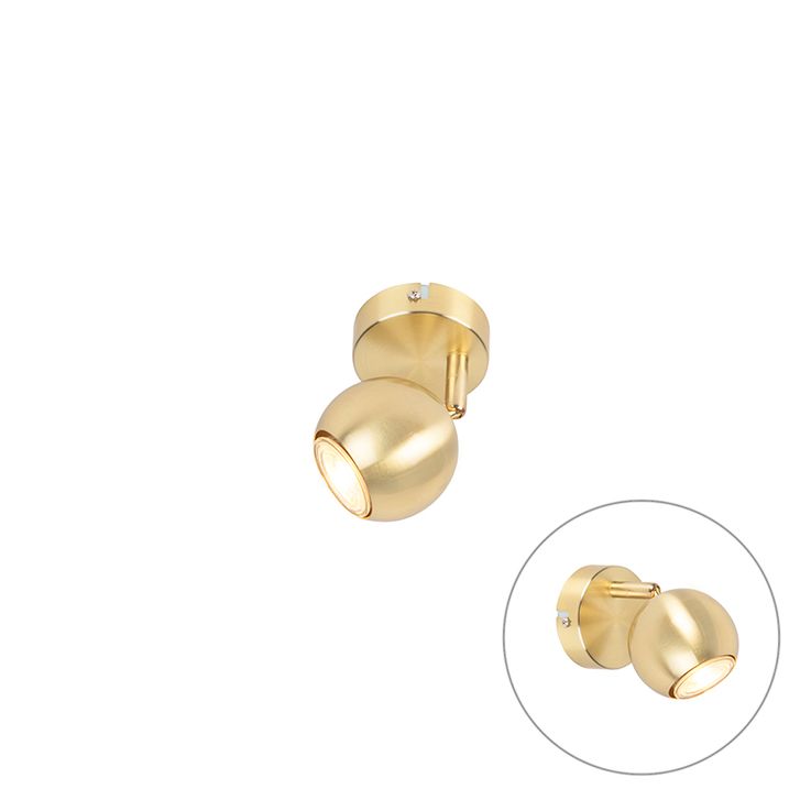 qazqa Retro plafondspot messing rond - Gissi