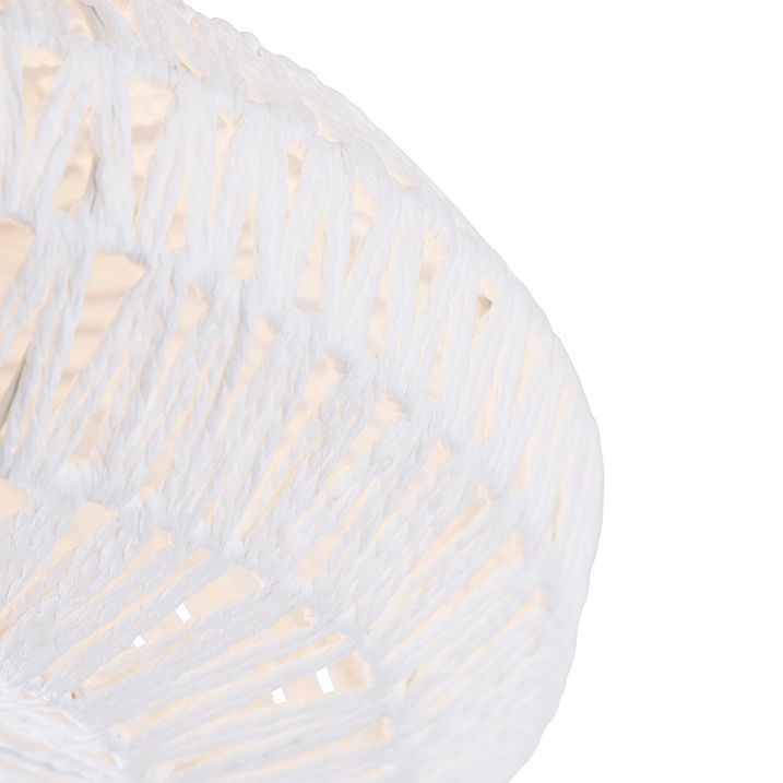 Qazqa Retro Plafonnière Wit Touw Rond - Lina