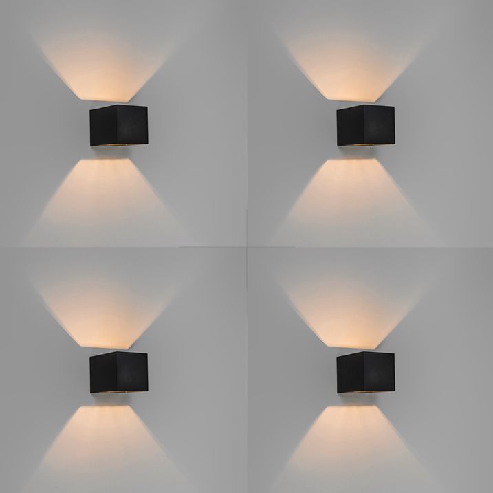 qazqa Set van 4 moderne wandlampen zwart - Transfer