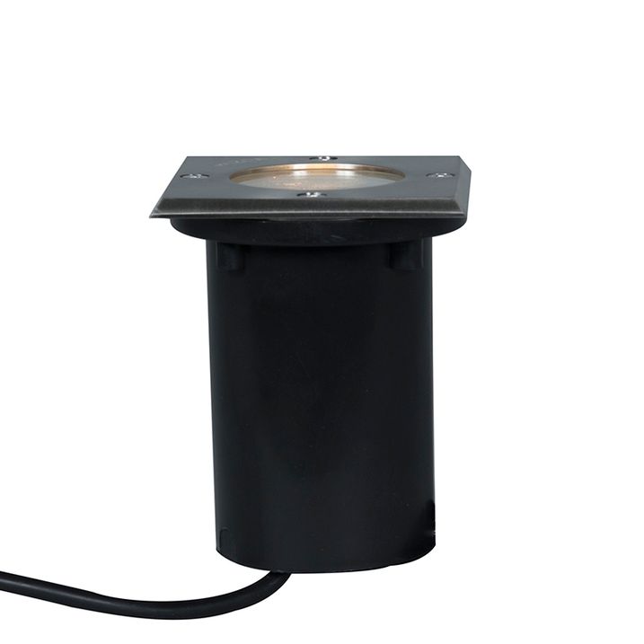 Qazqa Set Van 5 Grondspots Staal IP65 - Basic Square