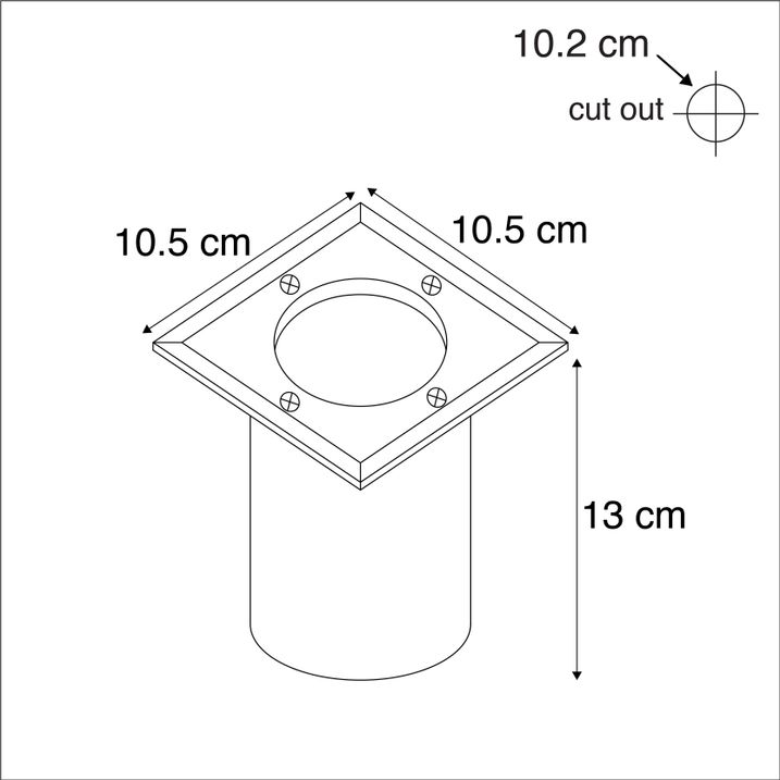 Qazqa Set Van 5 Grondspots Staal IP65 - Basic Square