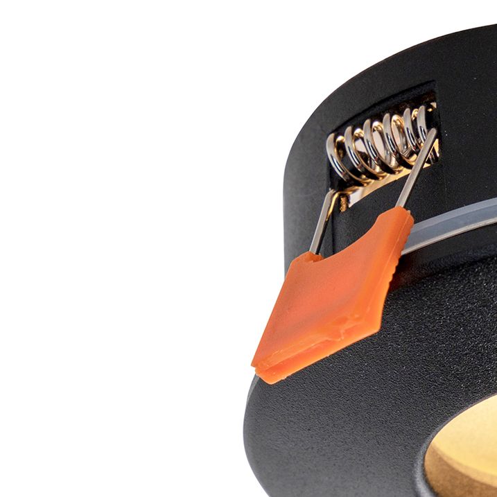 Qazqa Set Van 6 Moderne Inbouwspot Zwart IP44 - Gap