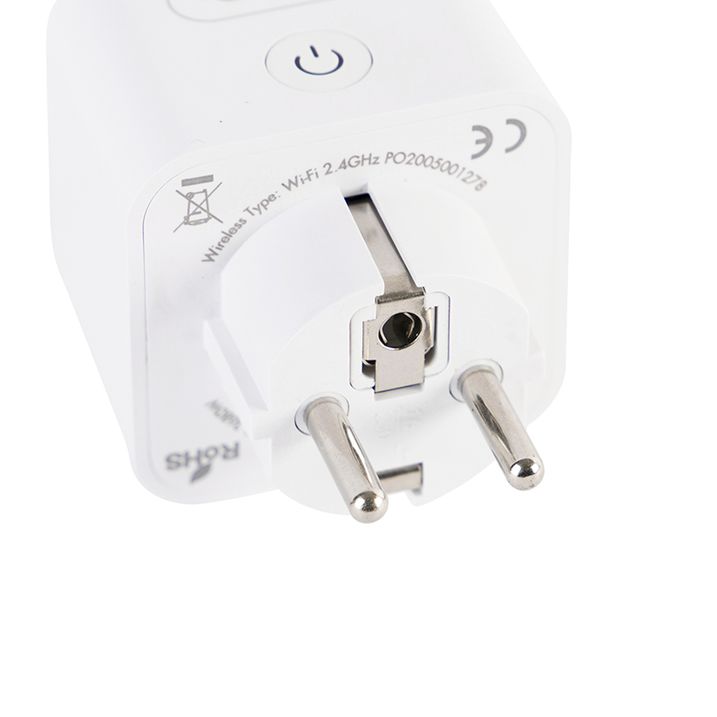 Qazqa Smart EU Stekker Met Energiemeter En Timer