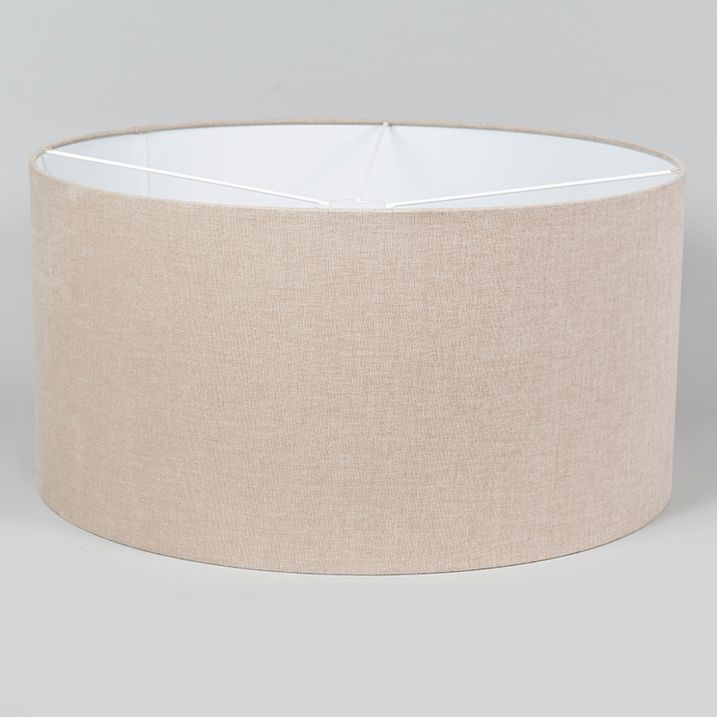 Qazqa Stoffen Lampenkap Lichtbruin Rond 50/50/25