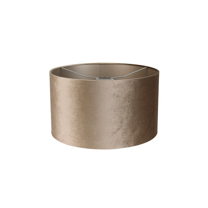 Qazqa Velours Lampenkap Taupe Rond 35/35/20